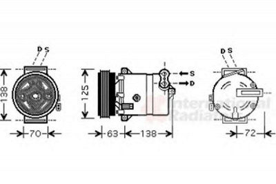 VAN WEZEL 1700k334 -  Компрессор, кондиционер